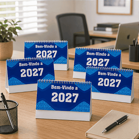 200 Calendários de Mesa Espiral Folhinha Sem Personalizar 2027