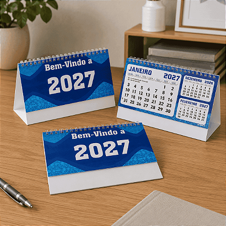 5 Calendários de Mesa Espiral Folhinha Sem Personalizar 2027