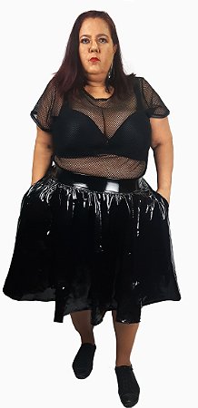 saia de tule preta plus size