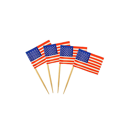 Palito Decorativo Bandeira EUA 100un | Petiscos Festa Futebol