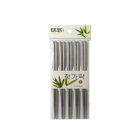 Kit 5 Pares Hashi Aço Inox Ecológico para Sushi Oriental