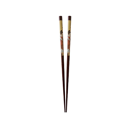 Hashi De Madeira Gueixa Marrom Japão 23cm Oriental Sushi
