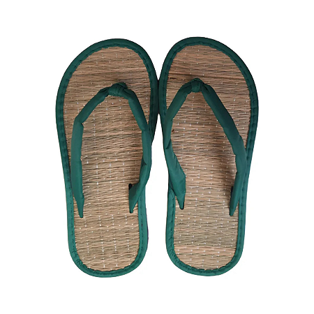 Chinelo Zori Japonês Verde de Palha Confortável