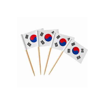 Kit 1.000 Palito Bandeira Coreia | Espeto Decorativo Petiscos Festa Buffet