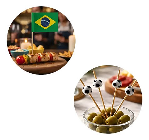 Kit Copa: Espeto Brasil + Espeto Bola Futebol
