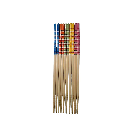 Kit 5 Hashi Bambu Colorido 23 cm Oriental