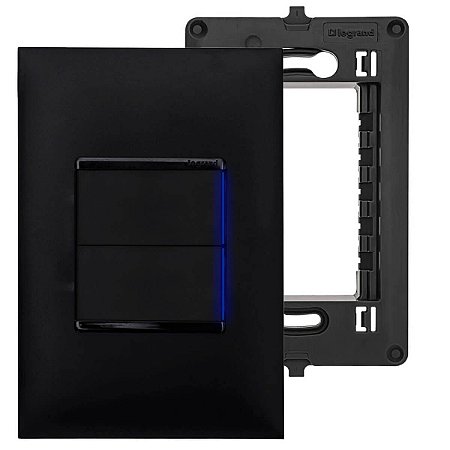 Interruptor Duplo Preto (Paralelo + Simples) C/ Led Pial Plus+ Legrand