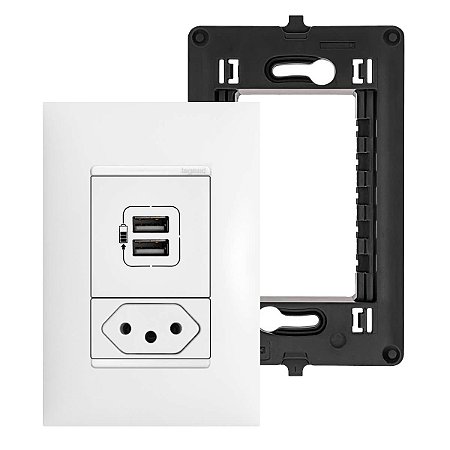 Tomada USB Parede Com Tomada 20A Pial Plus+ Legrand 4x2