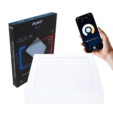 Luminária Wifi Painel Led Smart Avant NEO 24W 2700K 6500K 30x30cm