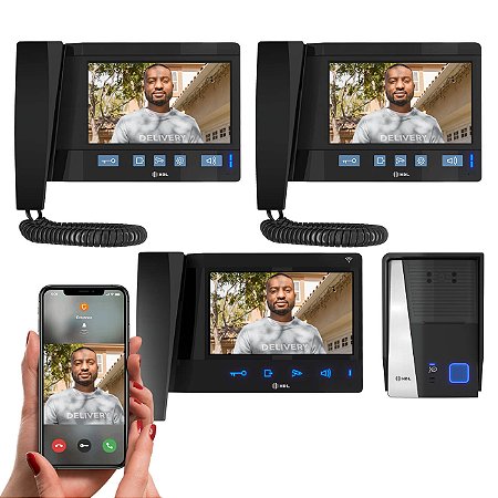Vídeo Porteiro 3 Pontos Com Wifi HDL Connect App Celular Viva-Voz