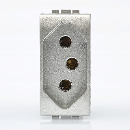 Módulo Tomada 20A 2p+t Prata Borne Parafuso 250V SNT4166S Legrand