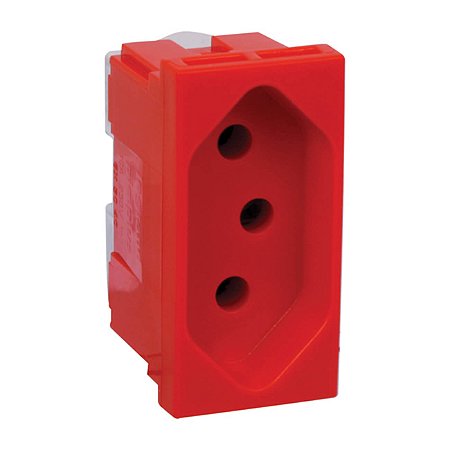 Módulo Tomada 20A Simples 2P+T Vermelho Borne Parafuso PialPlus (Antiga) 615079 Legrand