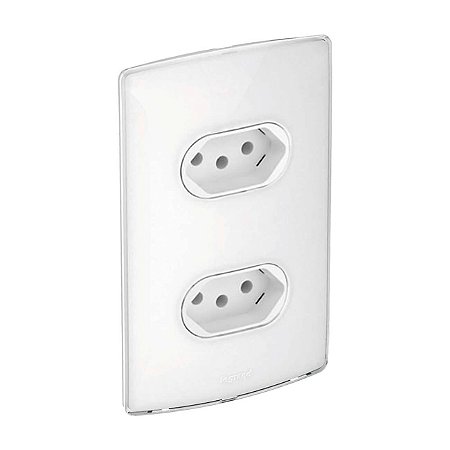 Kit Duas Tomadas 20A Com Placa e Suporte Branco Gloss Nereya Legrand