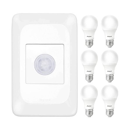 Kit Lâmpadas com Sensor de Presença Completo Branco Frio PIAL Pop e Avant