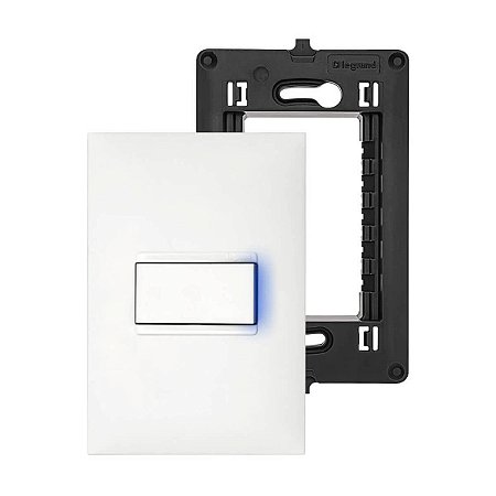 Conjunto Completo de Interruptor Simples 10A Com LED Legrand PIAL Plus+