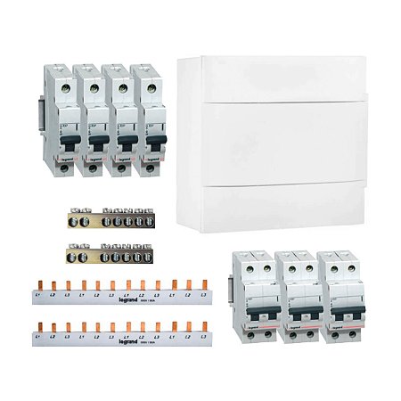 Kit Completo Quadro Distribuição Sobrepor com Disjuntores e Barramentos Legrand