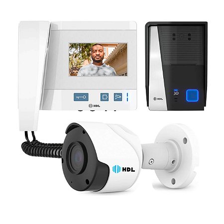 Kit Vídeo Porteiro Class Com Câmera de Visão Noturna Externa Inclusa HDL