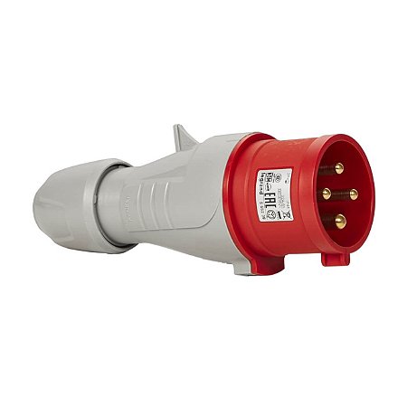Plug Macho Industrial 32A 3P+T Trifásica 415V IP44 555238 Tempra Legrand