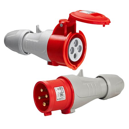 Tomada e Plug 32A Industrial Móvel Tempra 3P+T 380/415V IP44 Legrand