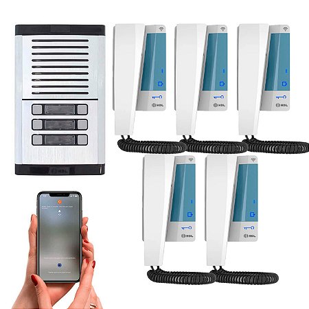 Interfone Coletivo Com Wifi 5 Pontos HDL Controle Pelo Aplicativo