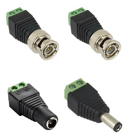 Conectores Para Instalação De Câmera Segurança Vídeo + 12v