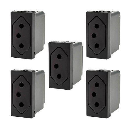 Kit 10 Tomada 10A 250V Fundo Móvel 2P+T Borne Automático PIAL Plus+ 615041PT Legrand