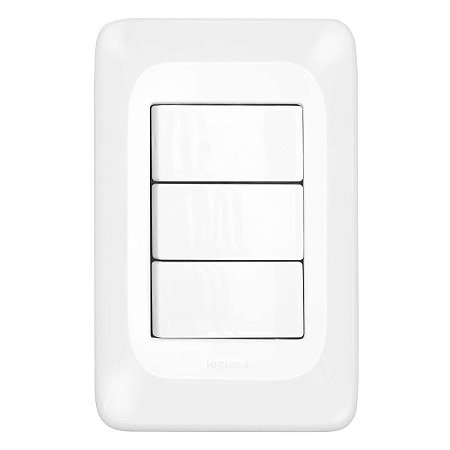 Conjunto Completo 2 Interruptor Simples Com Interruptor Paralelo PIAL PoP Com Suporte e Placa 4x2