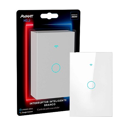 Interruptor Inteligente Wifi Neo 1 Botão Alexa Google Assistente Avant