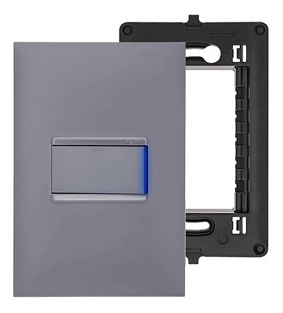 Interruptor Three Way Pial Plus+ Suporte 4x2 Cinza Legrand