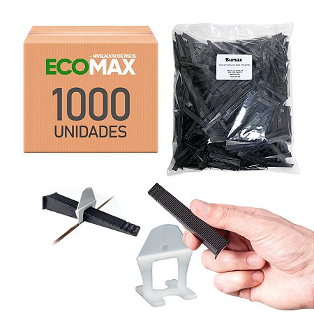 kit 1000 Nivelador de Piso com 300 Cunhas Reutilizáveis Linha Básica Ecomax