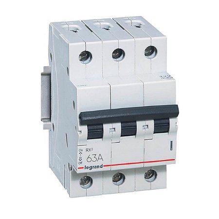 Disjuntor Tripolar 63a Curva C 3000a Rx3 Legrand 419565