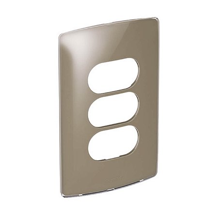 PLACA 3 POSTOS SEPARADOS 4X2 NEREYA MALT GLOSS - 663265 LEGRAND