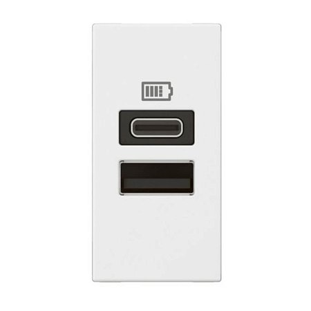 Carregador USB A+C 3.000mAh 15W Branco Arteor 571688B Legrand