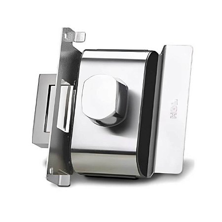 Fechadura Porta de Vidro PV90 1R-B AF Inox Maçaneta Bola HDL Abre para Fora Instalação Recorte