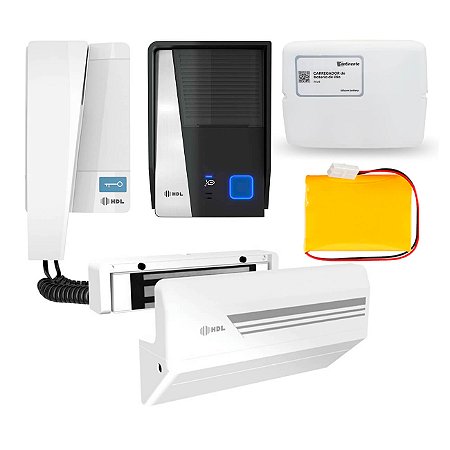 Kit Interfone HDL Advance Fechadura Magnética M90|180 com Acabamento + Carregador