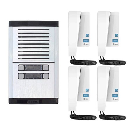 Porteiro Coletivo 4 Pontos HDL Interfone Condomínio Com Monofone 2 Botões