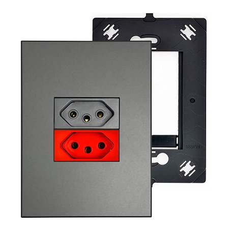 Kit Tomada 10a + 20a Vermelha Com Placa 4x2 Legrand Arteor Linha Sofisticada