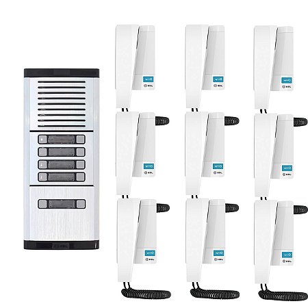 Interfone 9 Pontos Porteiro Eletrônico Coletivo HDL Condomínio Apartamentos Casas