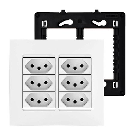 Kit Tomada 20A Tripla + Triplex 10a Monobloco 4x4 Pial Plus+ Legrand Cor Branco