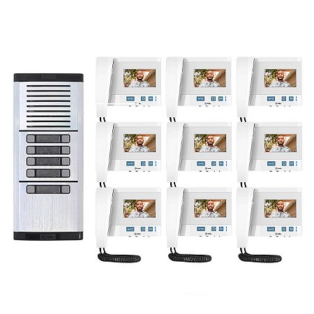 Vídeo Porteiro Coletivo 9 Pontos HDL Interfone Com Câmera Condomínio