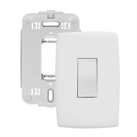 Kit Completo Interruptor Simples com Placa e Suporte Pialplus Antiga Legrand