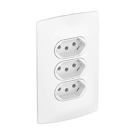 Kit Completo Tomada Tripla 20a Com Placa E Suporte 4x2 Nereya Legrand