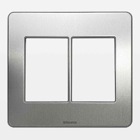 Placa 3+3 Postos 4x4 Alumínio Natural MatixGo Legrand JA4826AABR