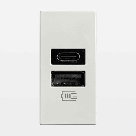 Módulo Carregador USB Tipo C+A 15W 3000mAh MatixGo JW4191AC Bticino Legrand