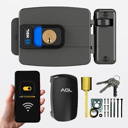 Kit Fechadura C90 com Ultra Contato Wifi Controle por Assistente de Voz e App AGL/HDL