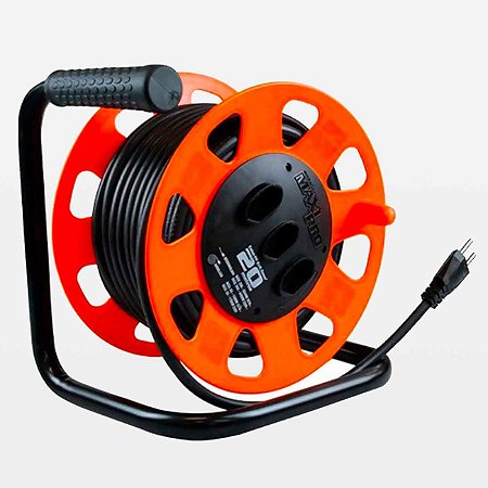 Extensão Elétrica 20A 20 Metros 2 Pinos Cabo PP 2x2,5mm2 com Carretel Maxi Pro