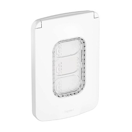 Placa 3 Postos Para Áreas Externas IP44 4x2 Branco Nereya 663292 Legrand