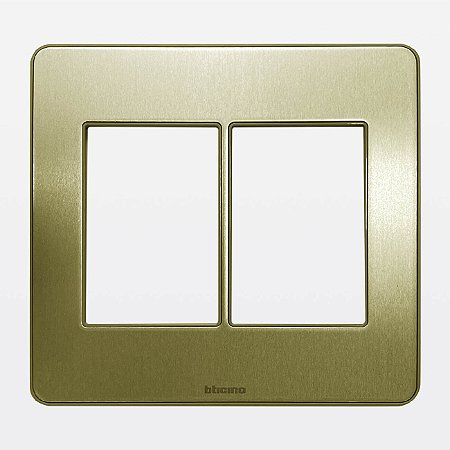 Placa 3+3 Postos 4x4 Cor Alumínio Pérola MatixGo Bticino JA4826APBR