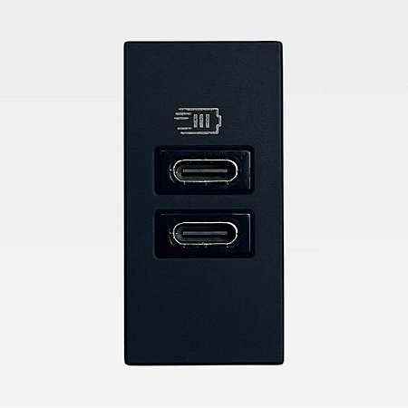 Módulo Carregador USB C+C 15W Preta MatixGo Bticino JB4191CC