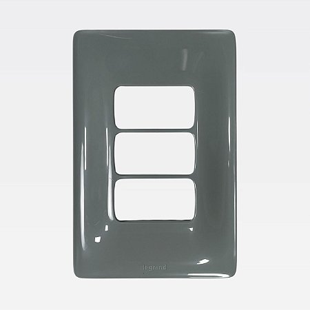 Placa 3 Postos Separados 4x2 Cinza Zeffia Legrand 680182CZ